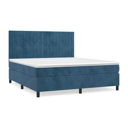 Bild von vidaXL Boxspringbett mit Matratze 160x200 cm - Dunkelblau