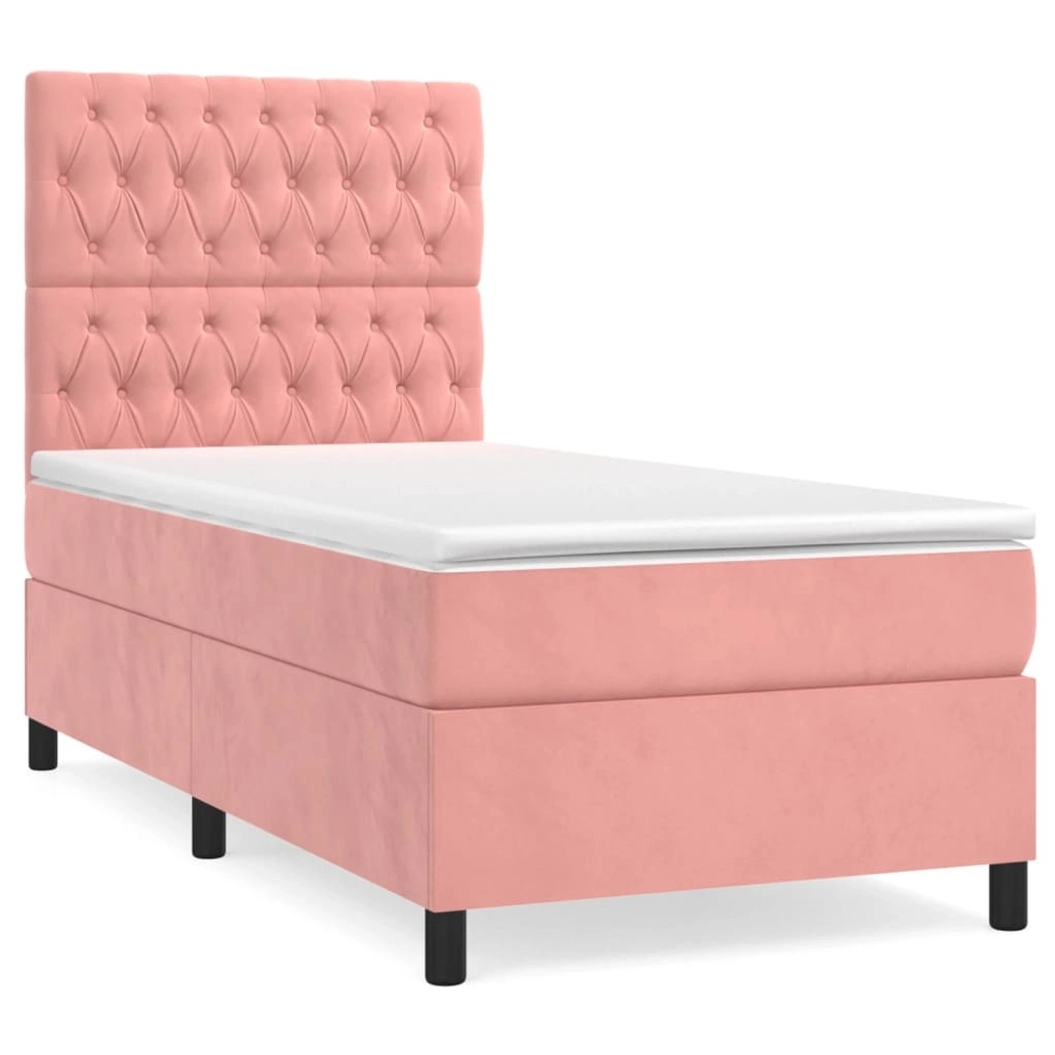 Bild von vidaXL Boxspringbett mit Matratze Rosa 90x190 cm Samt1383192