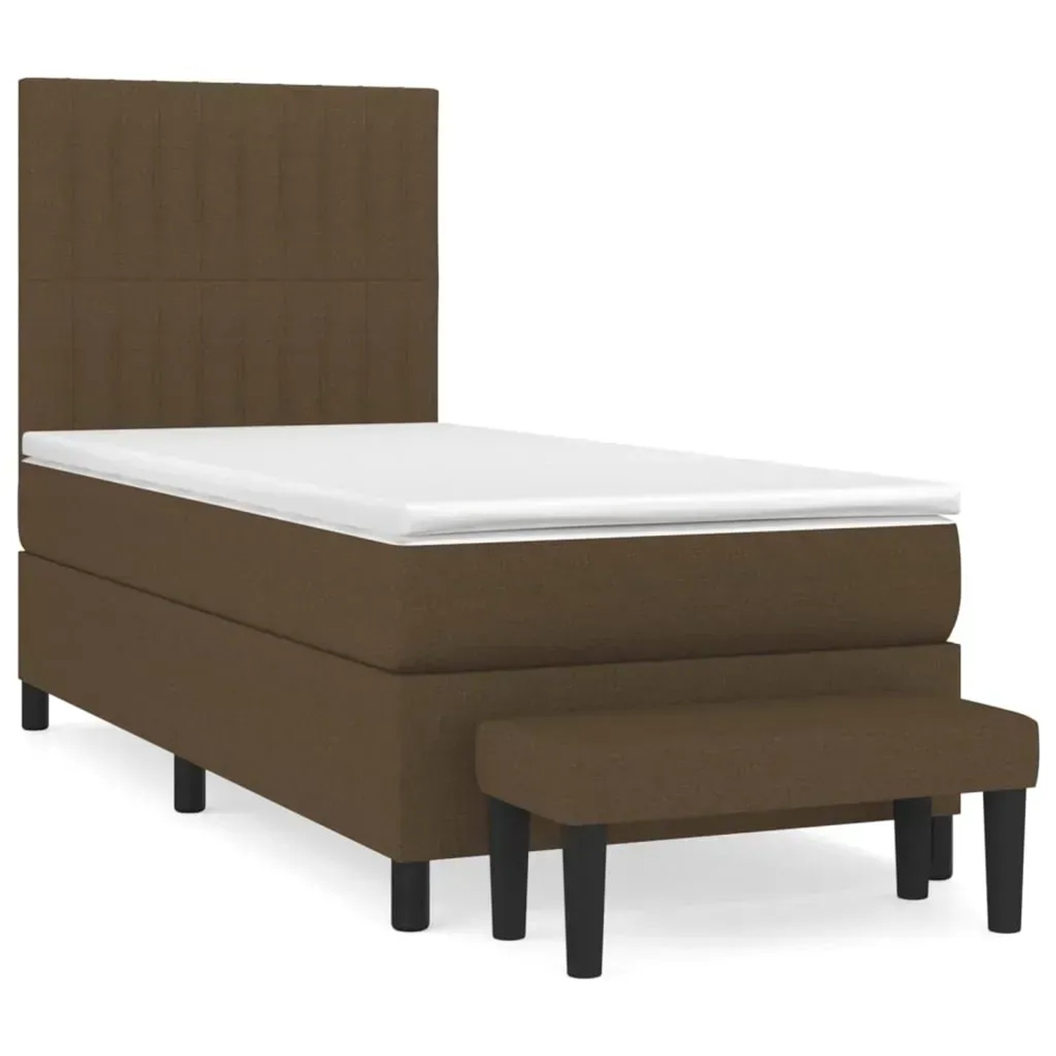 Bild von vidaXL Boxspringbett mit Matratze Dunkelbraun 100x200 cm Stoff1392965