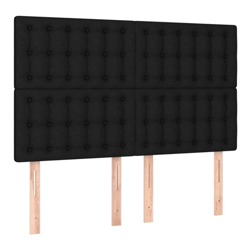 Bild von vidaXL Boxspringbett Boxspringbett mit Matratze und Fusshocker Stoff (80 x 200 cm, Schwarz), Knopfheftung Parallel, vidaXL Boxspringbett mit Matratze Schwarz 80x200 cm Stoff1397661, vidaXL Boxspringbett mit Matratze Einzelbett Polsterbett Bett Bettrahmen Lattenrost Bettgestell Schlafzimmerbett Hotelbett Schwarz 80x200cm Stoff