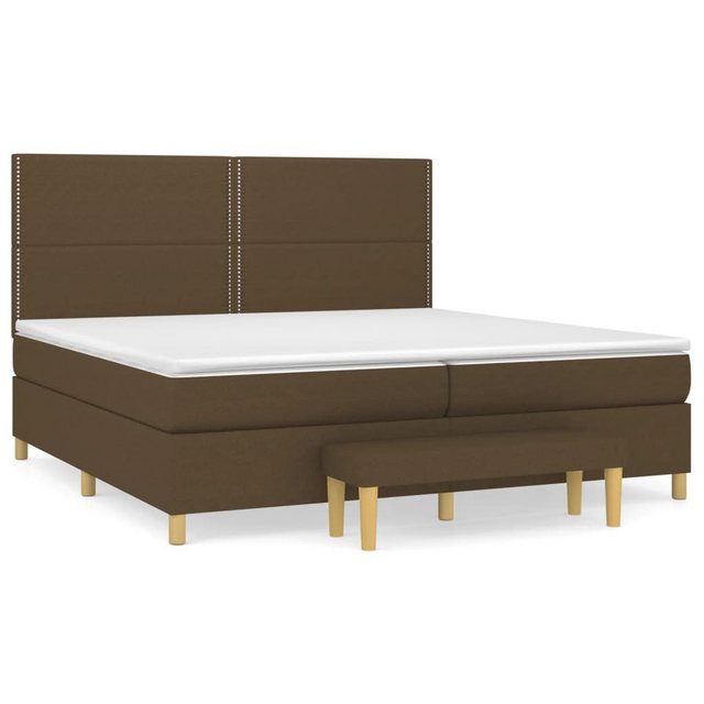 Bild von vidaXL Boxspringbett mit Matratze Dunkelbraun 200x200 cm Stoff1358530