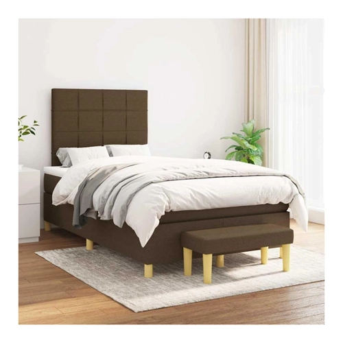 Bild von vidaXL Boxspringbett mit Matratze Einzelbett Polsterbett Bett Hotelbett Lattenrost Bettrahmen Bettgestell Schlafzimmerbett Creme 100x200cm Stoff, vidaXL Boxspringbett Boxspringbett mit Matratze Creme 100x200 cm Stoff Bett Bettgestell