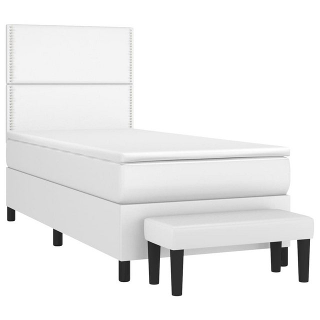 Bild von vidaXL Boxspringbett mit Matratze Weiß 90x190 cm Kunstleder1466363