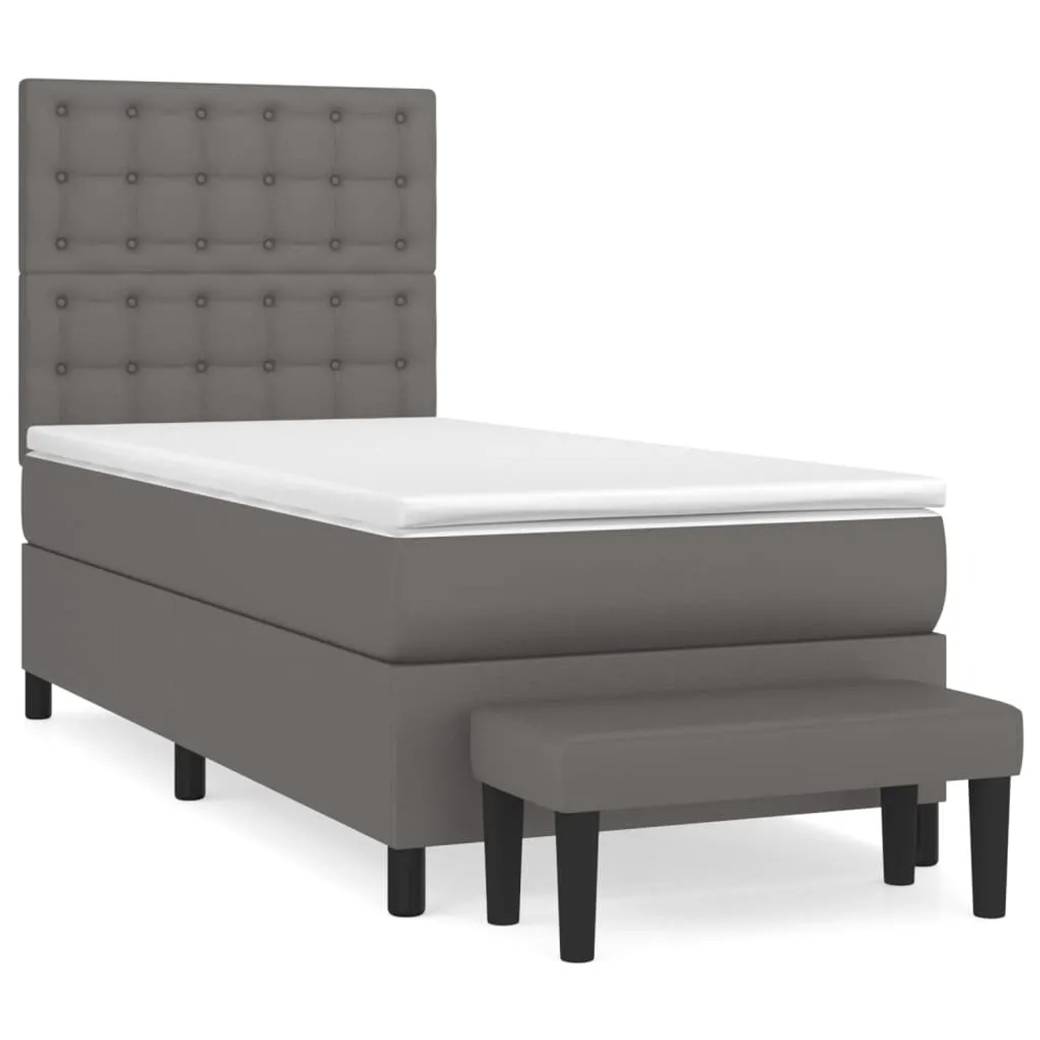 Bild von vidaXL Boxspringbett mit Matratze Grau 90x190 cm Kunstleder1466366
