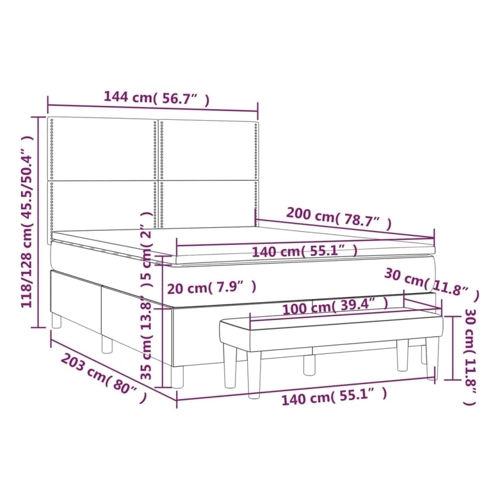 Bild von vidaXL Boxspringbett mit Matratze Polsterbett Doppelbett Bett Bettgestell Lattenrost Bettrahmen Hotelbett Schlafzimmerbett Dunkelgrau 140x190cm Samt, vidaXL Boxspringbett, vidaXL Boxspringbett mit Matratze Dunkelgrau 140x190 cm Samt1399788, vidaXL Boxspringbett Boxspringbett mit Matratze Dunkelgrau 140x190 cm Samt Bett Bettgestell