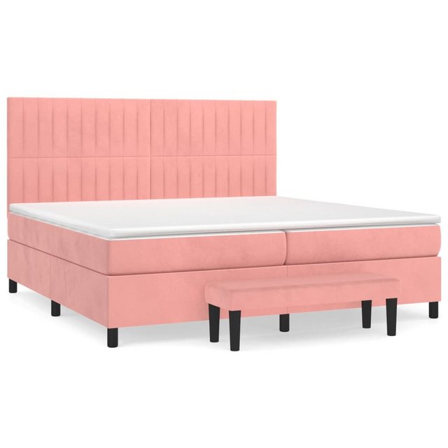 Bild von vidaXL Boxspringbett mit Matratze Rosa 200x200 cm Samt1469377