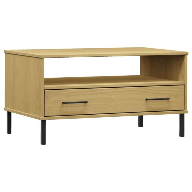 Bild von vidaXL Couchtisch Couchtisch OSLO mit Metallbeinen Braun 85x50x45 cm Massivholz (1-St)