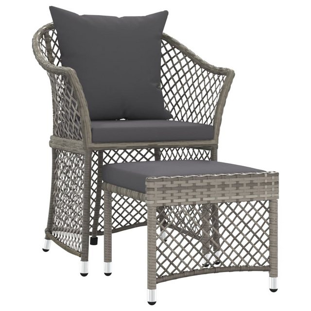 Bild von vidaXL 2-tlg Garten-Lounge-Set mit Kissen Grau Poly Rattan Modell 3