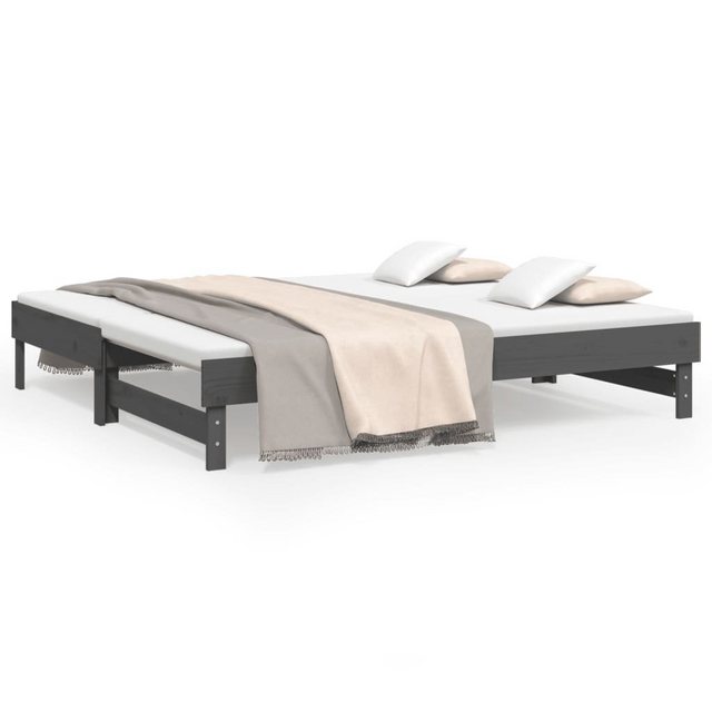 Bild von vidaXL Gästebett Gästebett Tagesbett Ausziehbar Grau 2x90x190 cm Massivholz K Bett Bett