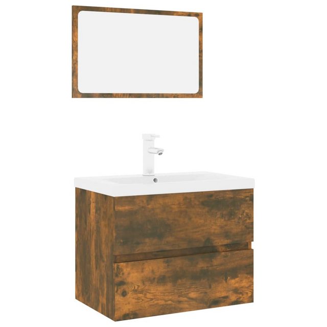 Bild von vidaXL Badezimmer-Set Badmöbel-Set Räuchereiche Holzwerkstoff, (1-St)