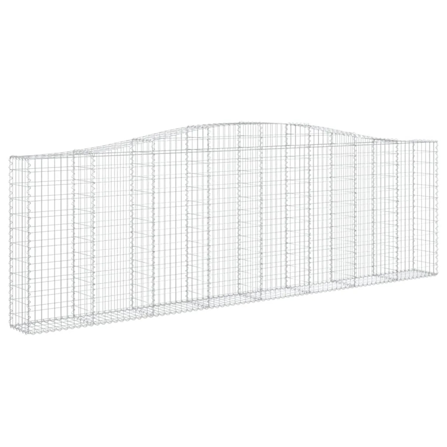Bild von vidaXL Seitenmarkise Gabione mit Hochbogen 400x30x120140 cm Verzinktes Eisen Sichtschutz