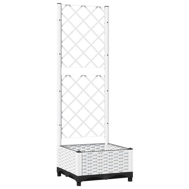 Bild von vidaXL Pflanzkübel mit Rankgitter Weiß 40x40x121,5 cm PP 1574709
