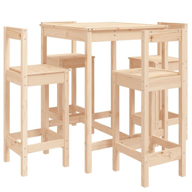 Bild von vidaXL Gartenlounge-Set 5-tlg. Gartenbar-Set Massivholz Kiefer, (5-tlg)