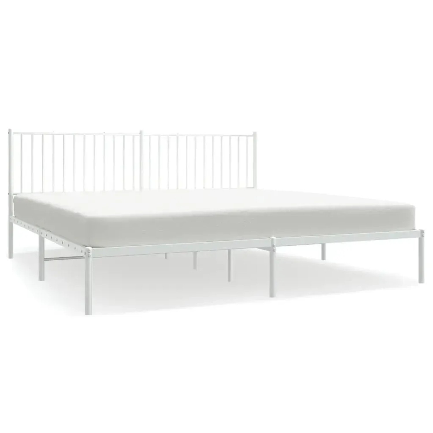 Bild von vidaXL Bettgestell mit Kopfteil Metall Weiß 193x203 cm Modell 11629517