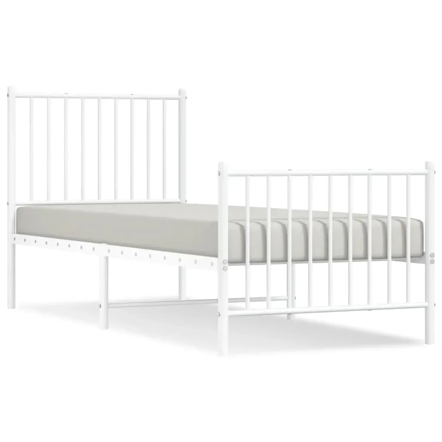 Bild von vidaXL Bettgestell mit Kopf- und Fußteil Metall Weiß 80x200 cm Modell 21629454