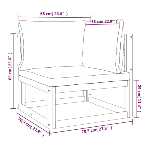 Bild von vidaXL Sofaelement 2-tlg. Garten-Sofa-Set mit Kissen