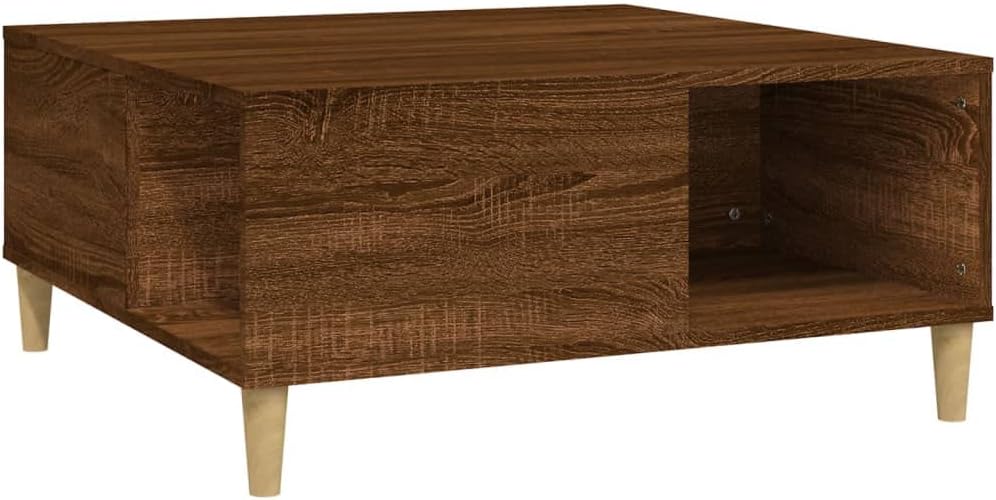 Bild von vidaXL Couchtisch, Tisch für Wohnzimmer, Sofatisch mit viel Stauraum, Beistelltisch Wohnzimmertisch Telefontisch Holztisch, Braun Eichen Optik Holzwerkstoff
