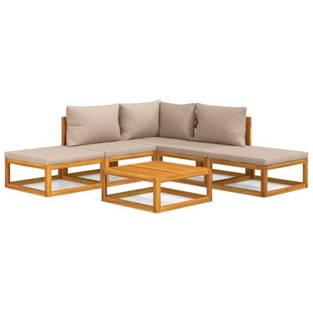 Bild von vidaXL 6-tlg Garten-Lounge-Set mit Taupe Kissen Massivholz Modell 4