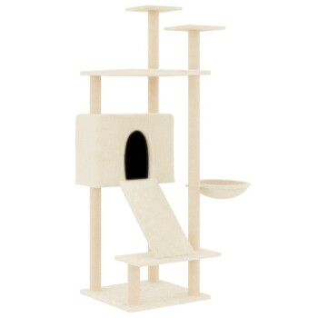 Bild von vidaXL Cat tree with sisal scratching posts 72 x 66,5 x 153 cm cream (171750)