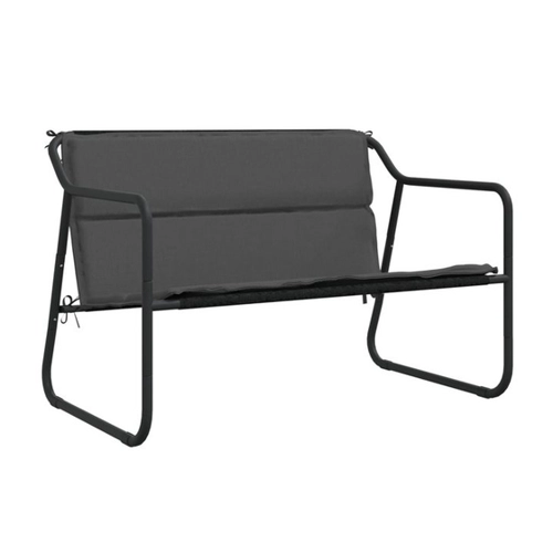 Bild von vidaXL Gartenbank 2-Sitzer mit Kissen – Anthrazit Stahl