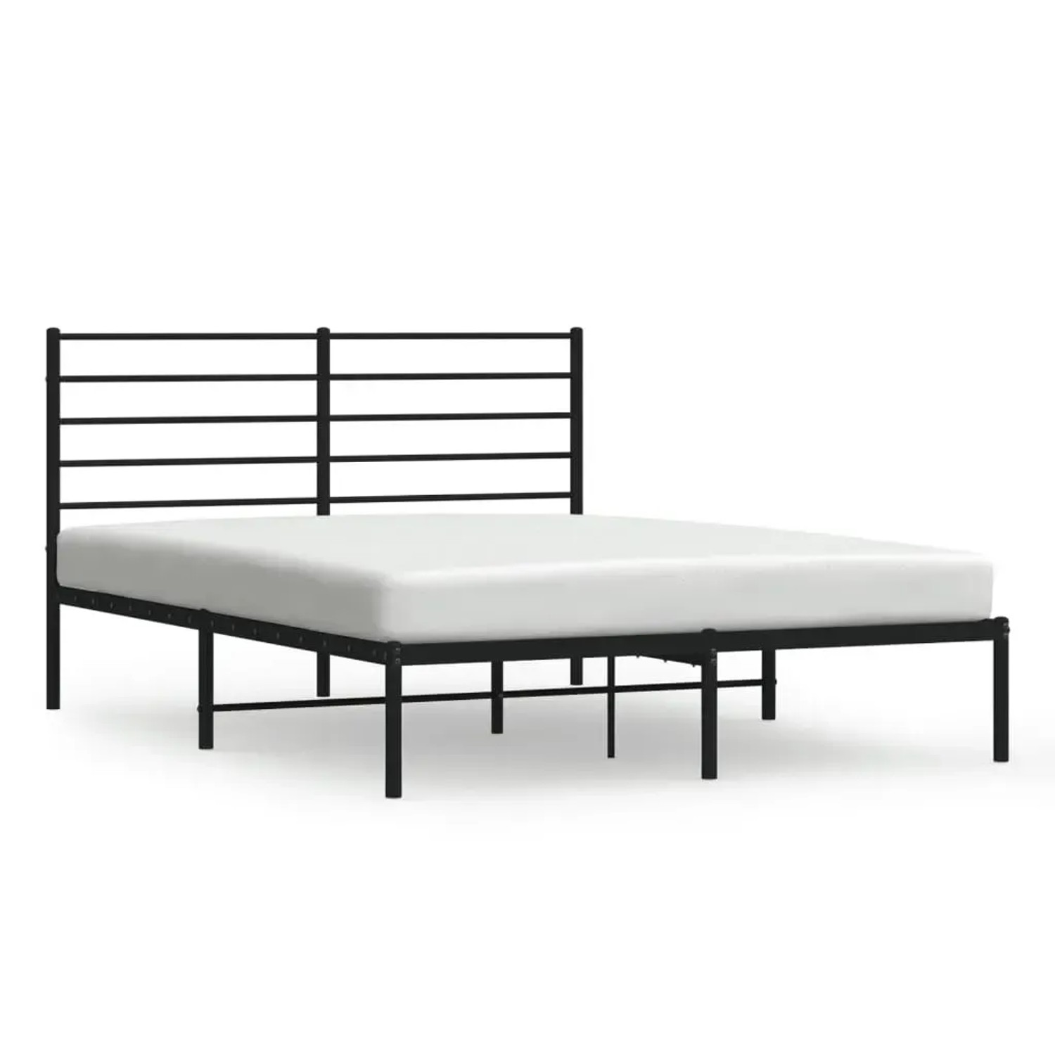 Bild von vidaXL Bettgestell mit Kopfteil Metall Schwarz 135x190 cm Modell 11740766