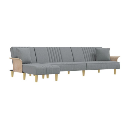 Bild von vidaXL Sofa Schlafsofa in L-Form Hellgrau 279x140x70 cm Stoff