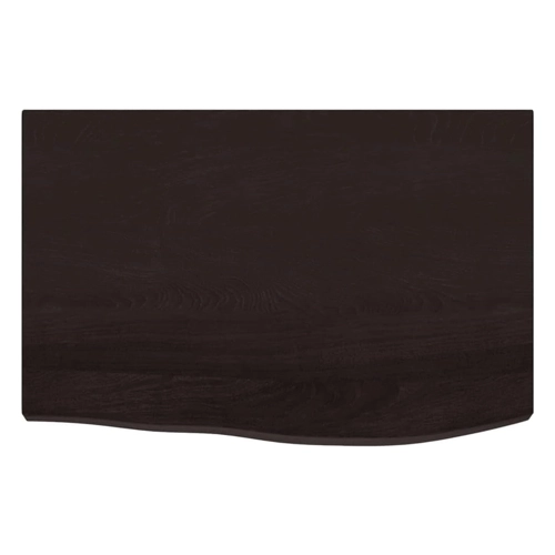 Bild von vidaXL Tischplatte, vidaXL Tischplatte, Schreibtischplatte mit Naturkante, Holztischplatte für Esstische Couchtische, Esstischplatte Couchtischplatte DIY Platte, Dunkelbraun Massivholz Eiche Behandelt