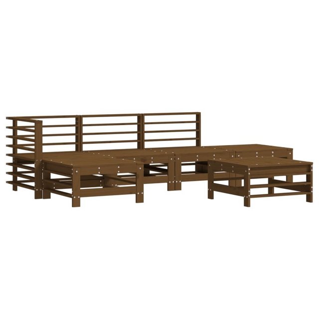 Bild von vidaXL Gartenlounge-Set 6-tlg. Garten-Lounge-Set Honigbraun Massivholz Kiefer, (6-tlg)