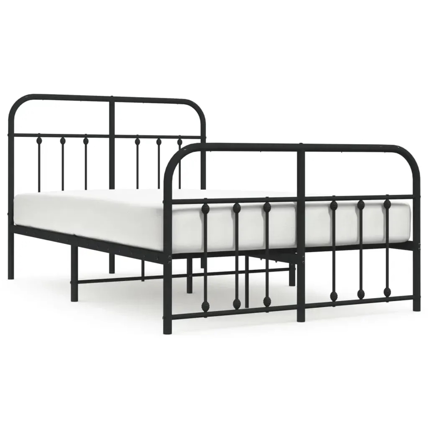 Bild von vidaXL Bettgestell mit Kopf- und Fußteil Metall Schwarz 120x190 cm Modell 31849229