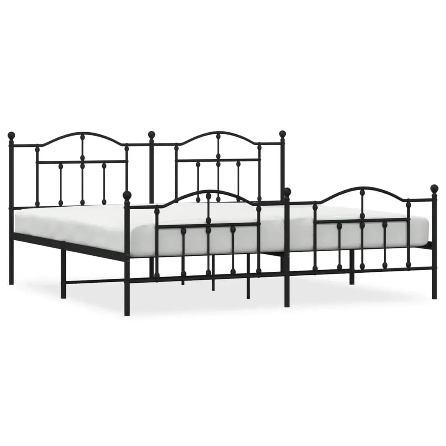 Bild von vidaXL Bettgestell mit Kopf- und Fußteil Metall Schwarz 193x203 cm Modell 41847251