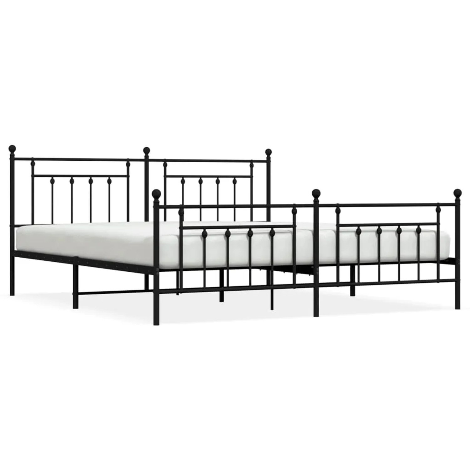 Bild von vidaXL Bettgestell mit Kopf- und Fußteil Metall Schwarz 200x200 cm Modell 31851955