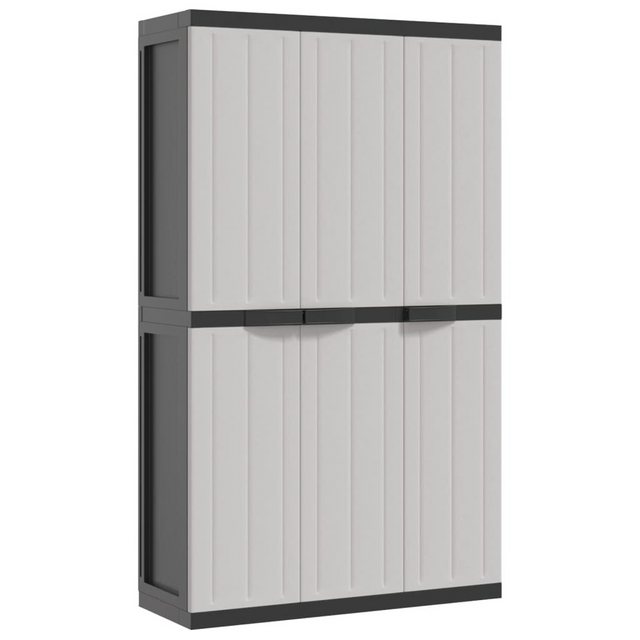 Bild von vidaXL Gartenschrank Grau und Schwarz 97x37x165 cm PP
