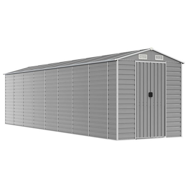 Bild von vidaXL Garten-Geräteschrank Gerätehaus Hellgrau 191x810x198 cm Verzinkter Stahl