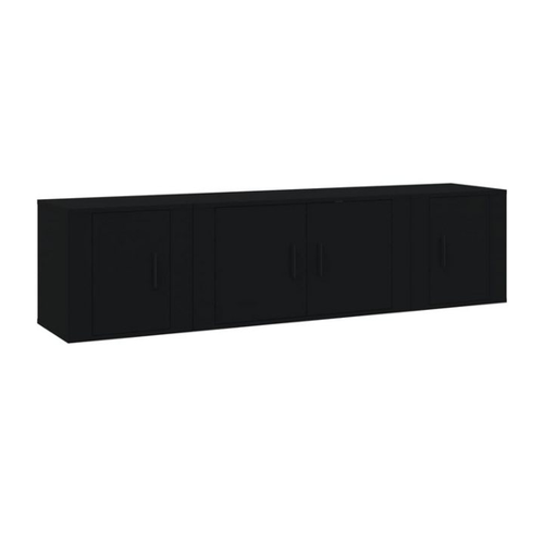 Bild von vidaXL TV-Schrank 3-tlg. TV-Schrank-Set Schwarz Holzwerkstoff (3-St)