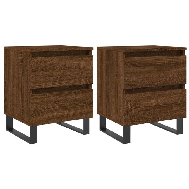 Bild von vidaXL Nachttische 2 Stk Braun Eichen-Optik 40x35x50 cm Holzwerkstoff Modell 10
