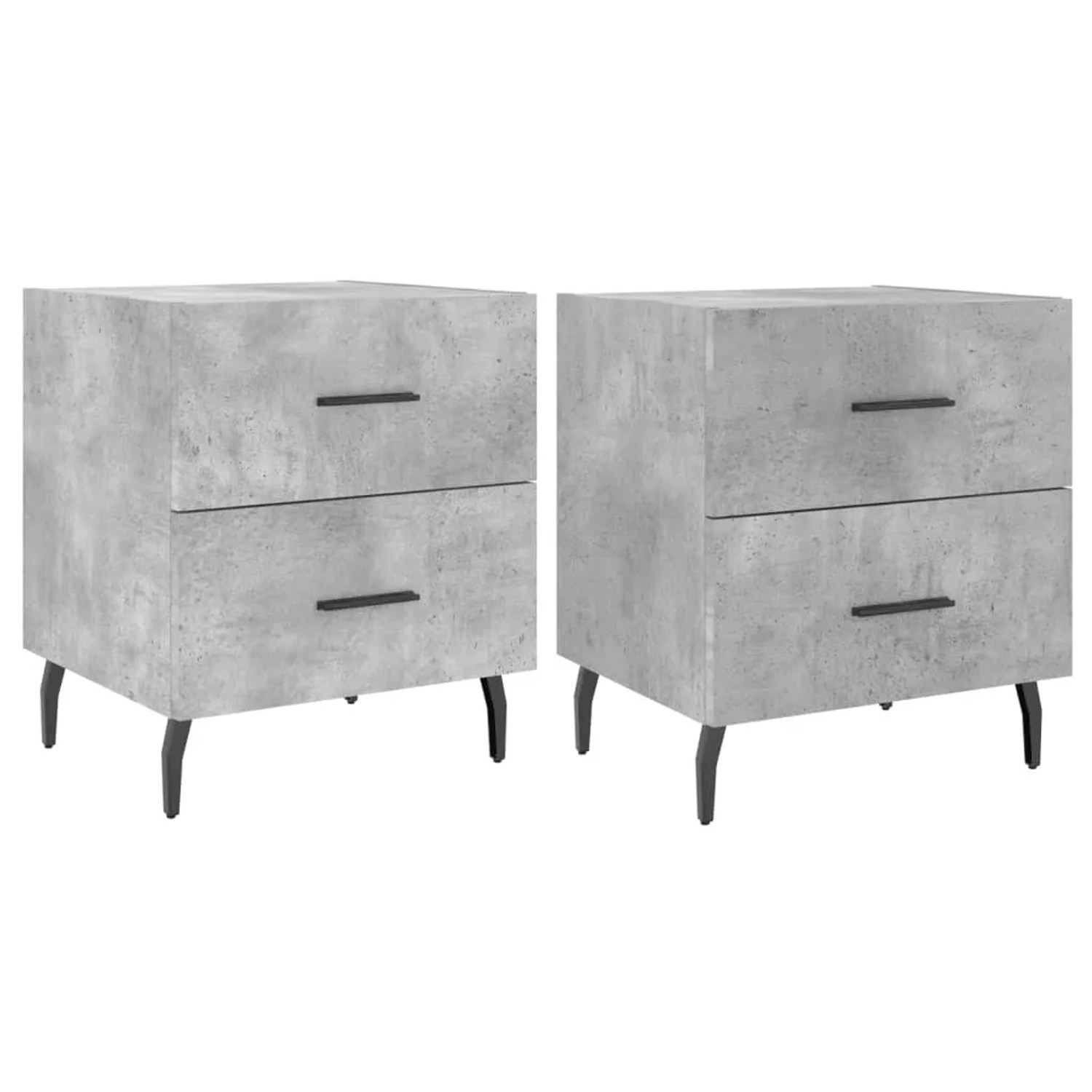 Bild von vidaXL Nachttische 2 Stk Betongrau 40x35x47,5 cm Holzwerkstoff Modell 10