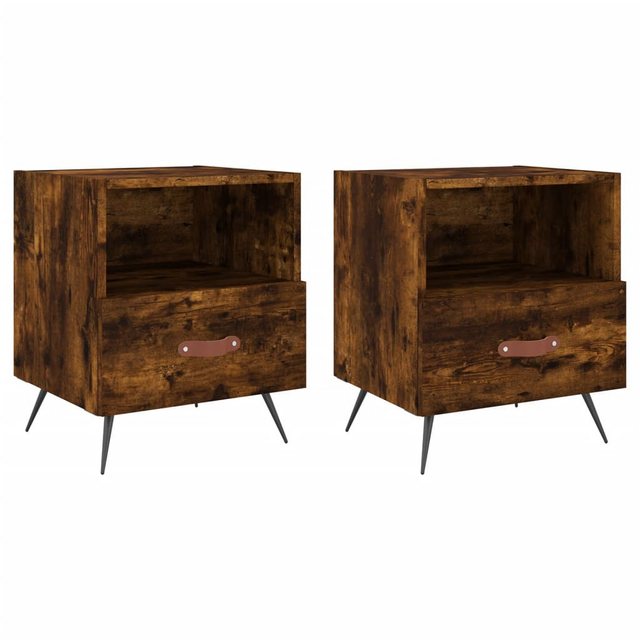 Bild von vidaXL Nachttisch Nachttische 2 Stk. Räuchereiche 40x35x47,5 cm Holzwerkstoff (2-St)