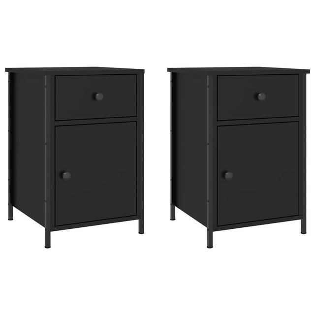 Bild von vidaXL Nachttisch Nachttische 2 Stk. Schwarz 40x42x60 cm Holzwerkstoff (2-St)