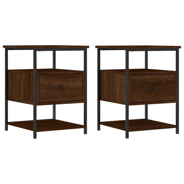 Bild von vidaXL Nachttische 2 Stk Braun Eichen-Optik 40x42x56 cm Holzwerkstoff