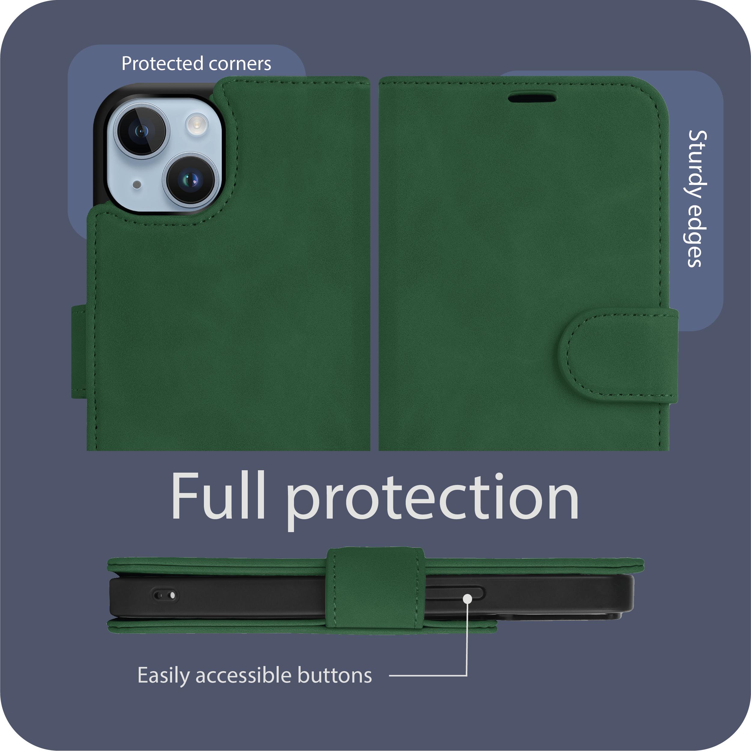 Bild von Cazy Abnehmbare Brieftaschenhülle für iPhone 15 Plus, Abnehmbare Hülle, Magfit, 2-in-1-Design (Apple iPhone 15 Plus), Smartphone Hülle, Grün