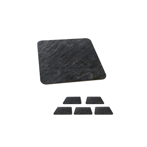 Bild von MuchoWow Glasuntersetzer Naturstein - Industriell - Schiefer - Strukturiert - Grau, 6-tlg.