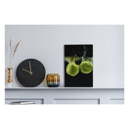Bild von OneMillionCanvasses® Leinwandbild Äpfel – Obst – Wasser – Schwarz – Grün