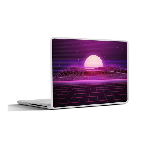 Bild von MuchoWow Wandsticker Spiele - Neon - Retro - Lila - Sonne - Spiele