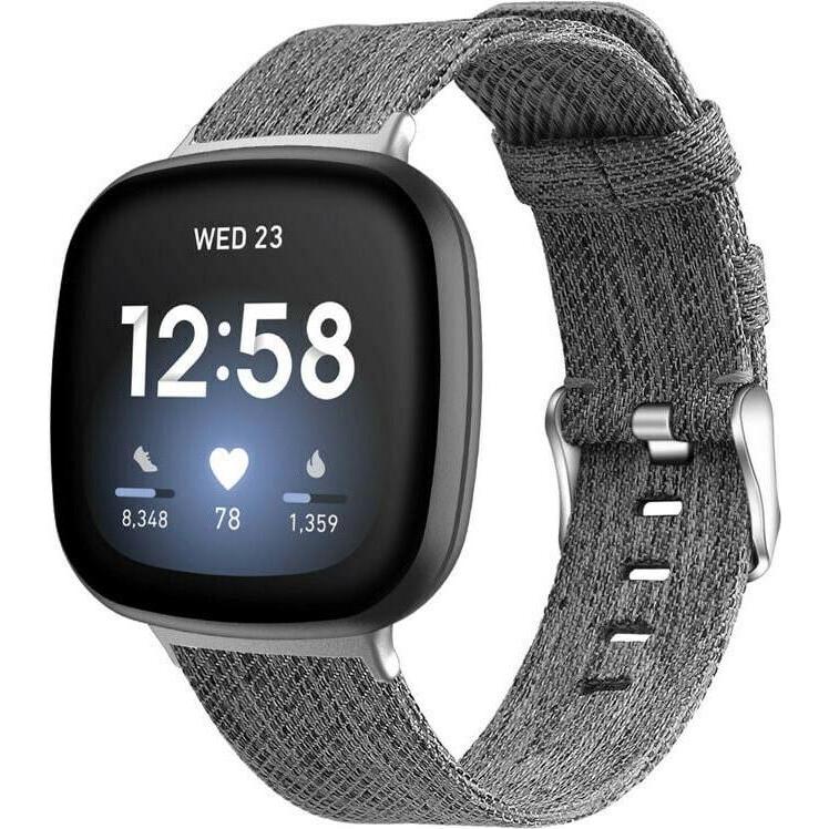 Bild von Strap-it Armband (Nylon, Versa 3), Uhrenarmband, Grau