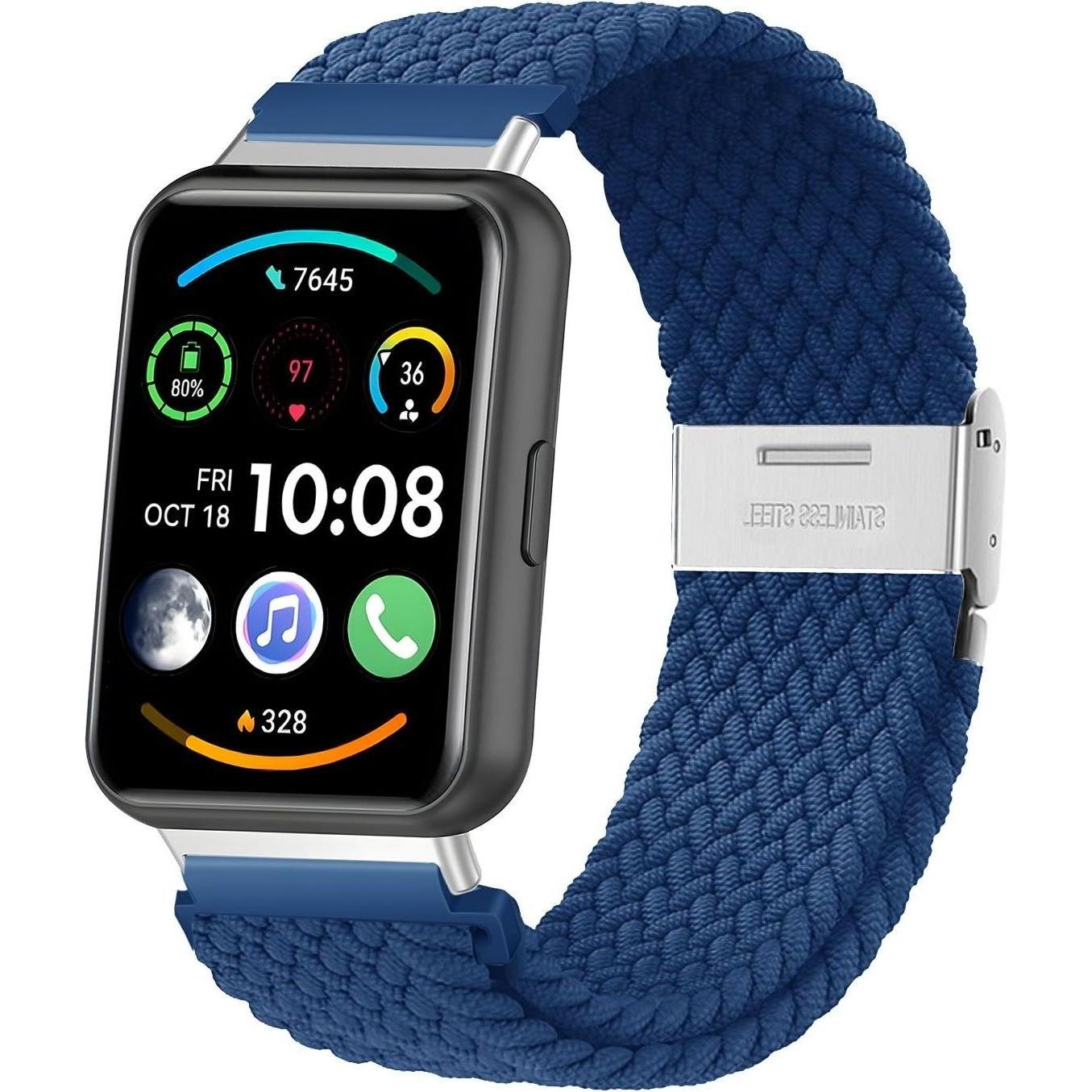 Bild von Strap-it geflochtenes Armband (Nylon, Huawei Watch Fit 2), Uhrenarmband, Blau