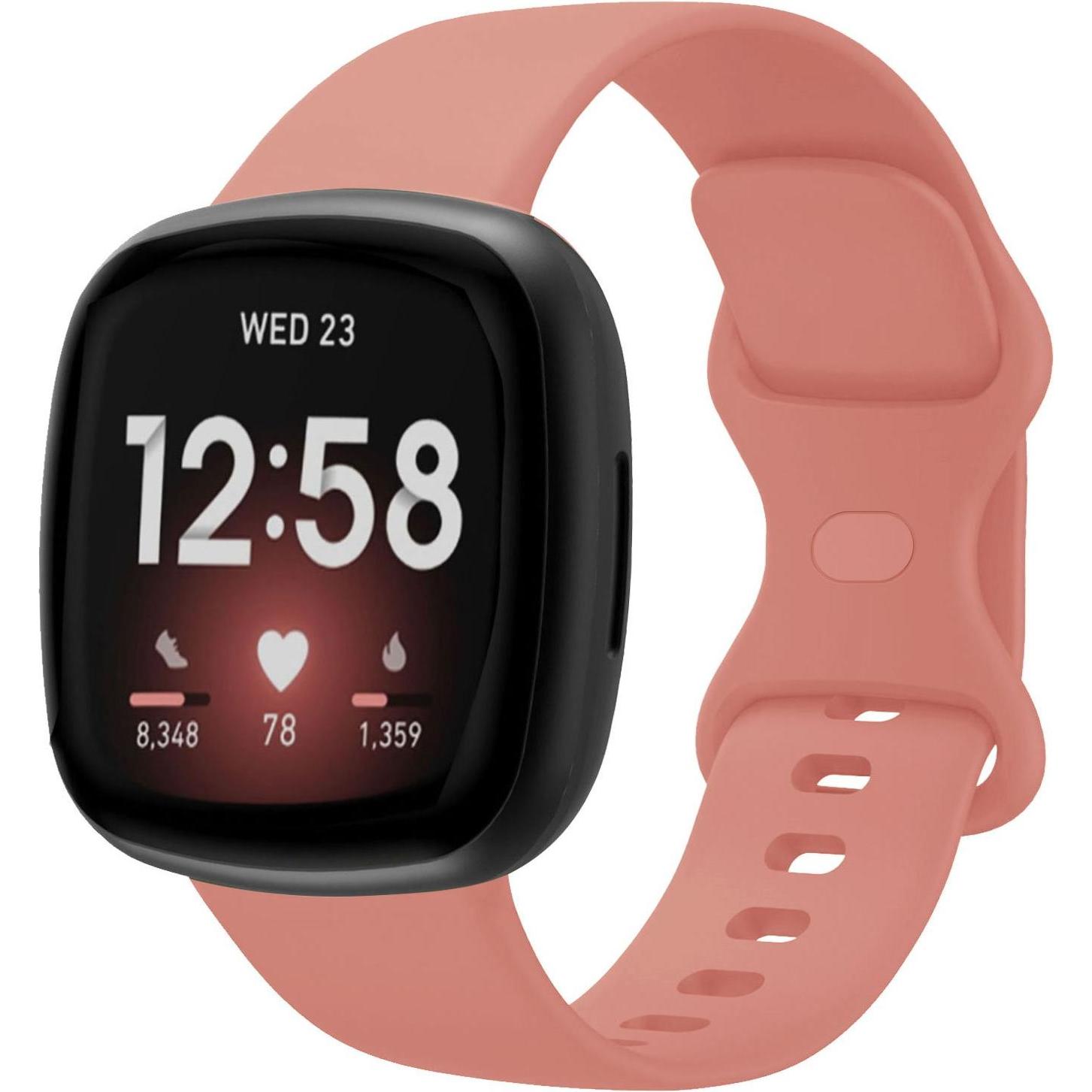 Bild von Strap-it Silikon Armband (Silikon, Versa 3), Uhrenarmband, Rosa