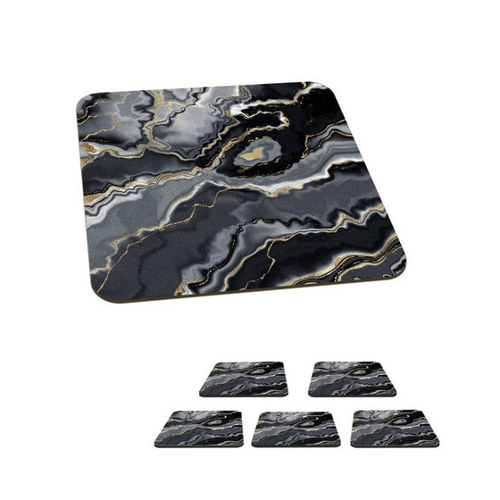 Bild von MuchoWow Glasuntersetzer Glitzer - Gold - Marmor - Achat - Geode