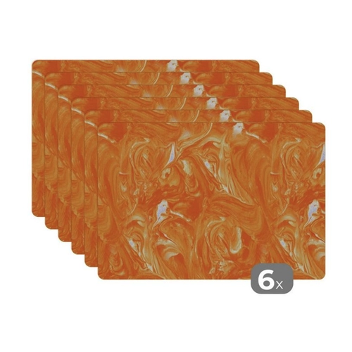 Bild von MuchoWow Platzset Orange - Marmor (6-Stück Set)