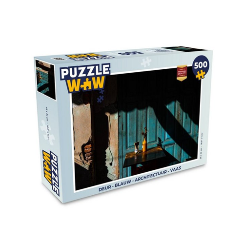 Bild von MuchoWow Puzzle Tür - Blau - Architektur - Vase