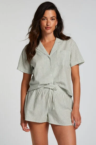Bild von Hunkemöller Pyjama Shorts Leinen grün